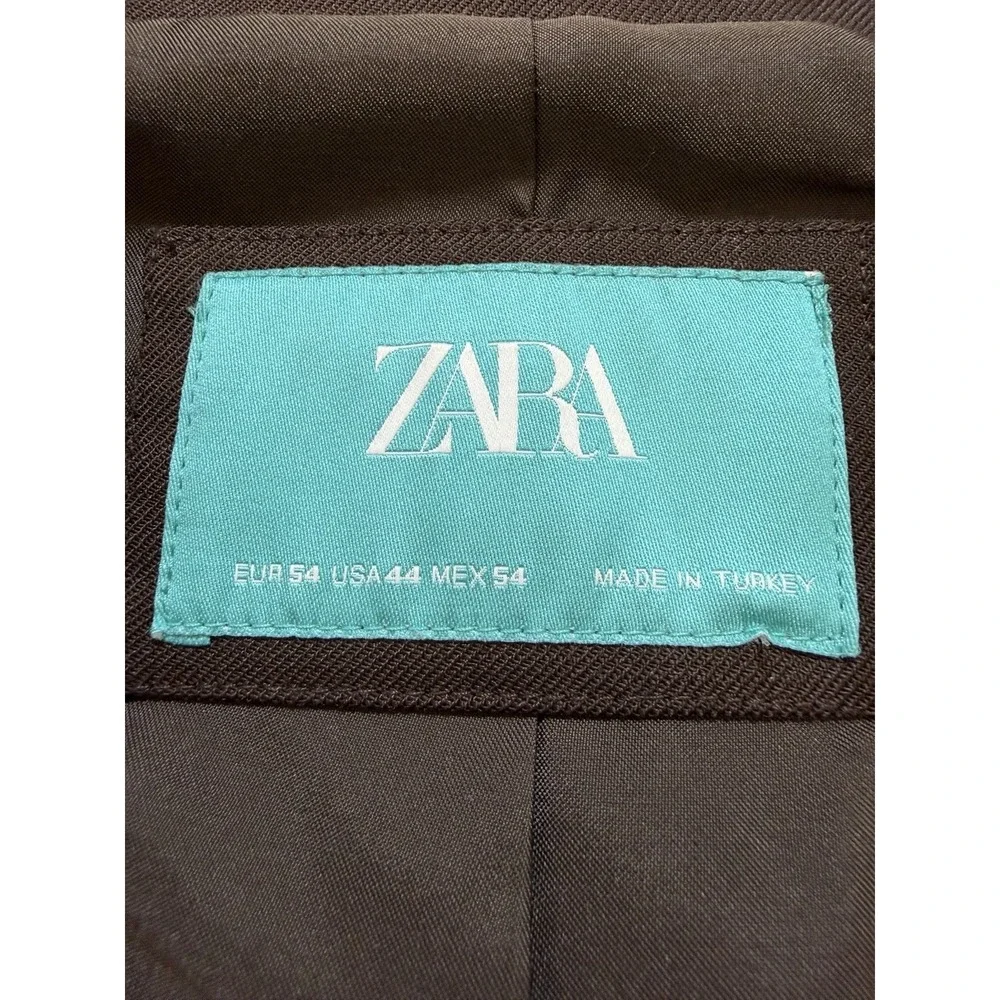 NWT ZARA X Harry Lambert Brown Contrast Suit Jacket Size US 44 EUR 54 Wool